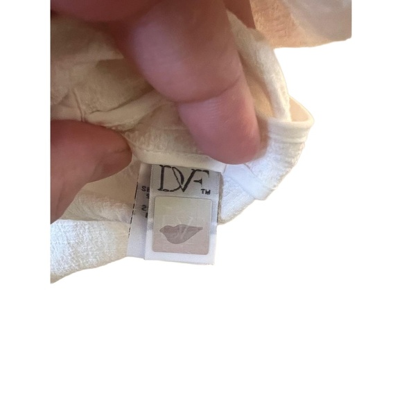 DIANE von FURSTENBERG DVF Gavyn Vest Cotton White Textured SingleButton Size 12 - Picture 5 of 10